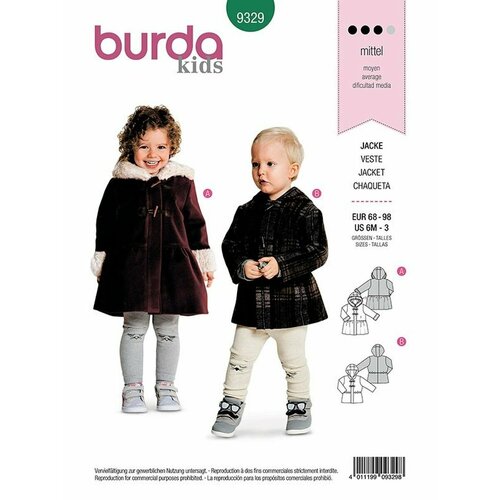 Выкройка Burda 9329 Жакет, пальто выкройка burda 9456 пальто куртка