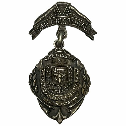 Куба, медаль Региональная комиссия по туризму. Правительство Сан-Кристобаль 1953 г.