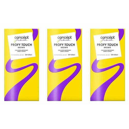 Concept Fusion Крем-краска для бровей Эффект татуажа Коричневый 3020 мл 3 шт 1266₽