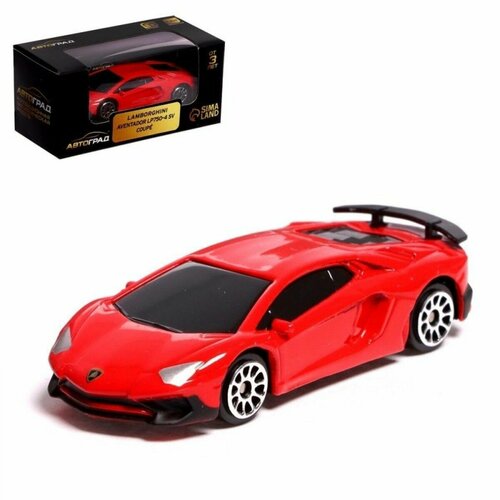 Машина металлическая LAMBORGHINI AVENTADOR LP750-4 SV, 1:64, цвет красный машина металлическая теропром 7335843 lamborghini aventador lp750 4 sv 1 64 цвет красный