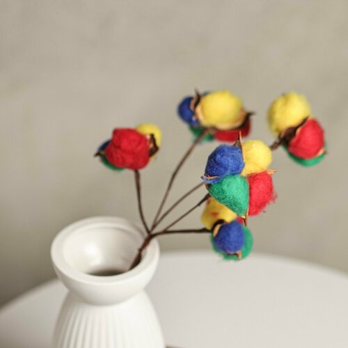 Декор сухоцвет Хлопок d-5 см 30 см микс набор 5 шт 873₽