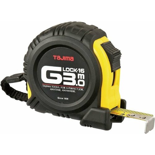 Рулетка G LOCK 3м/16мм, цвет черно-желтый TAJIMA G6P30MT