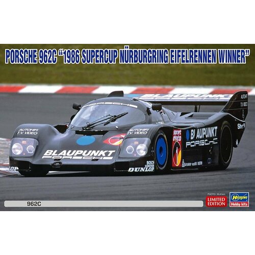 Сборная модель Автомобиль Porsche 962C 1986 Super Cup Nurburgring Eiferennen Winner, 20644 Hasegawa, 1/24 масштаб