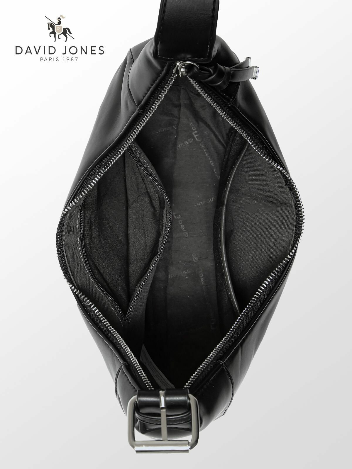 Сумка хобо DAVID JONES, фактура гладкая, матовая, зернистая — фото 1