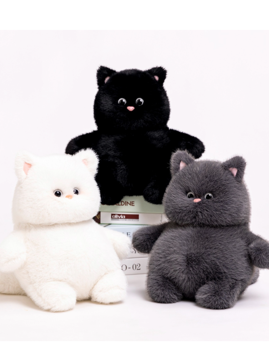 Мягкая игрушка кот плюшевый серый 35 см
