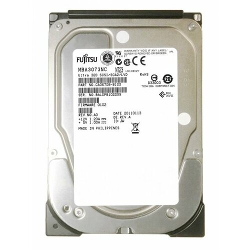 Жесткий диск Fujitsu CA06708-B100 73,5Gb U320SCSI 3.5 HDD жесткий диск fujitsu ca06227 b100 18 4gb u320scsi 3 5 hdd