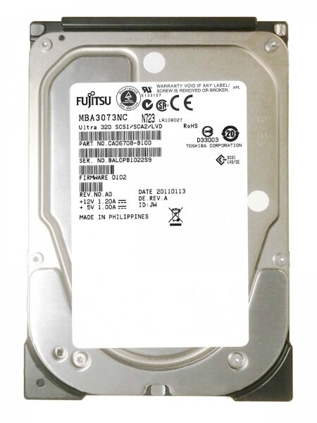 Жесткий диск Fujitsu MBA3073NC 73,5Gb U320SCSI 3.5" HDD