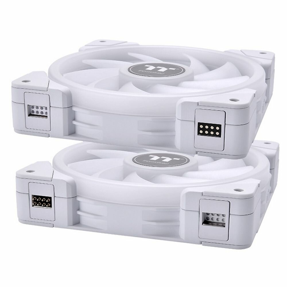 Вентилятор в корпус Thermaltake CL-F162-PL14SW-A SWAFAN EX14 RGB PC Cooling Fan White TT Premium Edition 3 Pack/Fan/14025/PWM 500~2000rpm/magnetic terminal/LED software control/White - фото №6