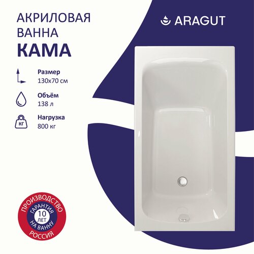 Акриловая ванна ARAGUT Кама 130х70