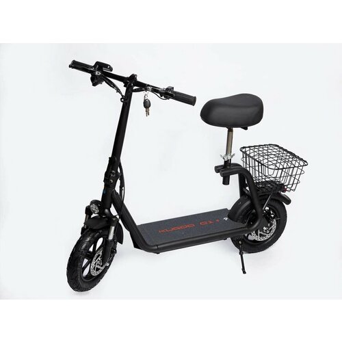 Электросамокат Kugoo C1 PLUS, с сиденьем, до 40км/ч, запас хода 30км, чёрный