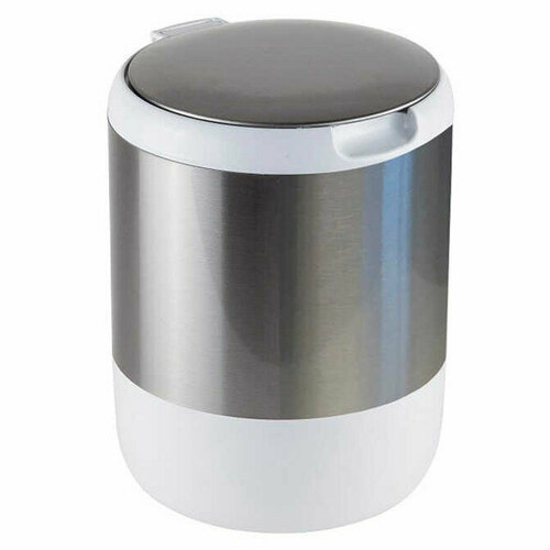 Контейнер для мусора prima nova lima 3л круглый нерж сталь пластик хром матовыйбелый 5450₽