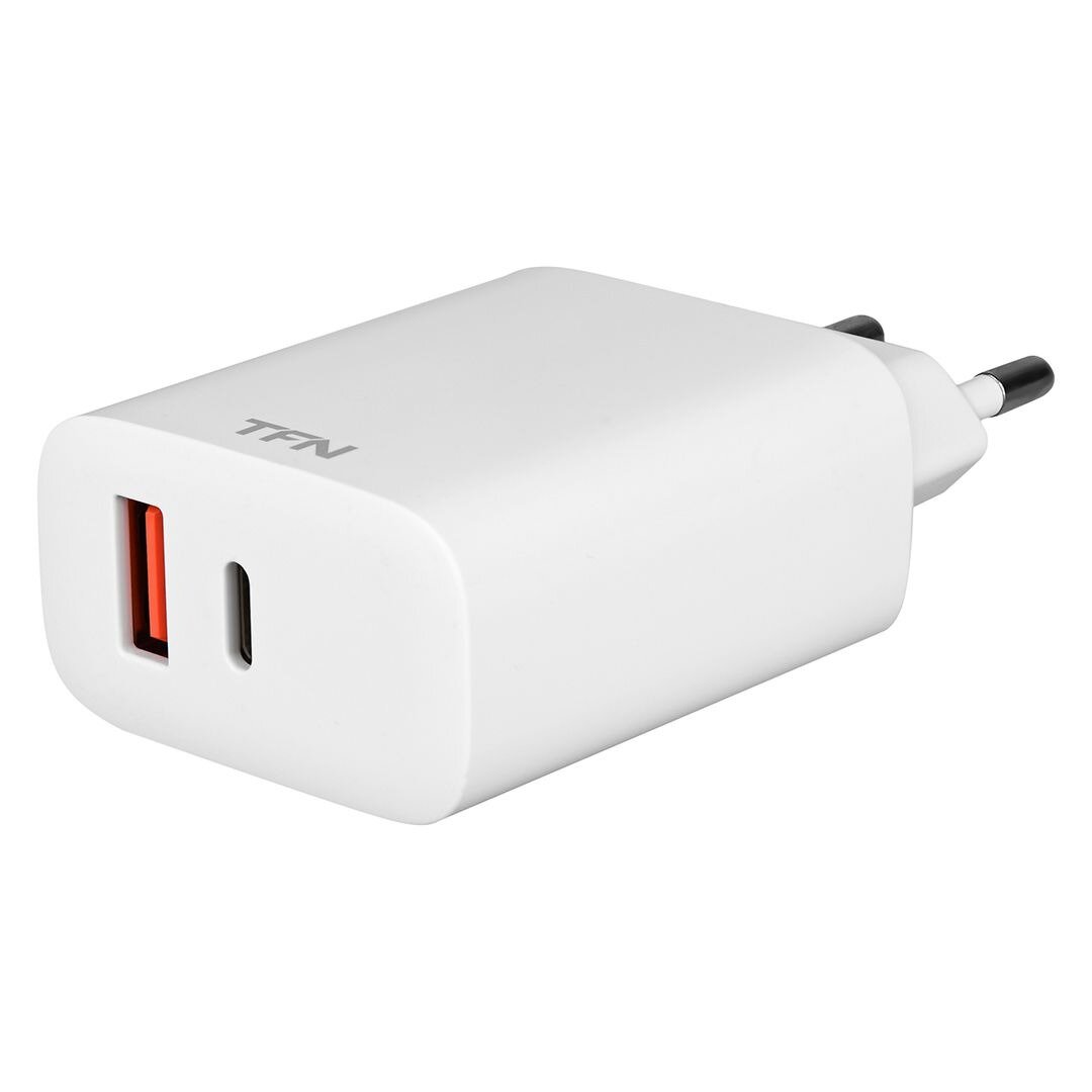 Сетевое зарядное устройство TFN QC+PD USB/USB-C 20W (Цвет: White)