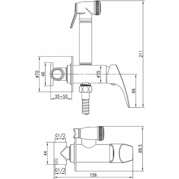 Смеситель для биде AQUANET Atletic AF310-52С, хром [00225485] - фото №10