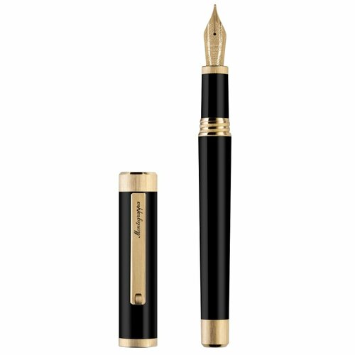 Перьевая ручка Montegrappa Zero Black Yellow Gold IP 14K F. Артикул ZERO-YG-FP-14F