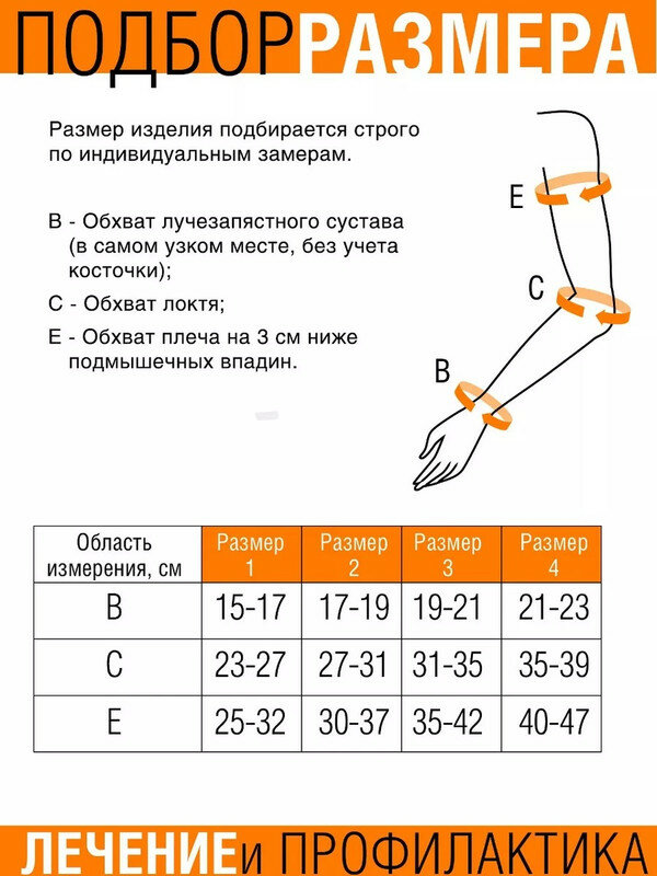 Изображение Рукав компрессионный 3 класс (МТ-РККВ-3-1), с лентой для фиксации 1
