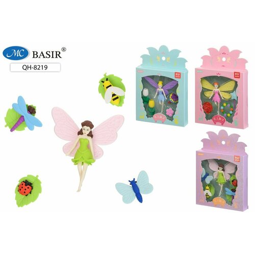 Ластик-игрушка Фея с цветами в подарочной коробке бирюзового цвета 435₽