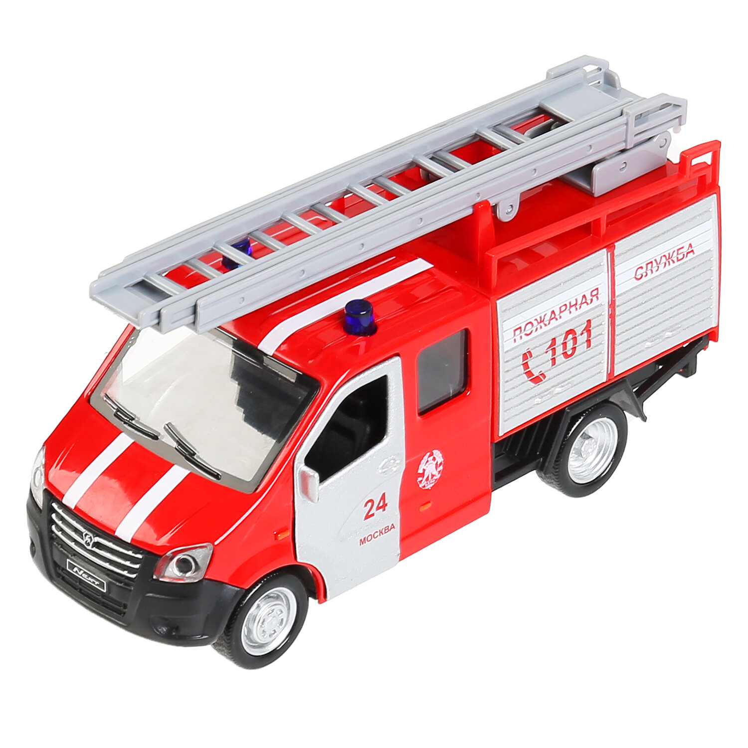 Машинка игрушка детская для мальчика Газель Некст Пожарная Технопарк модель металлическая коллекционная инерционная с открывающимися дверьми 15 см