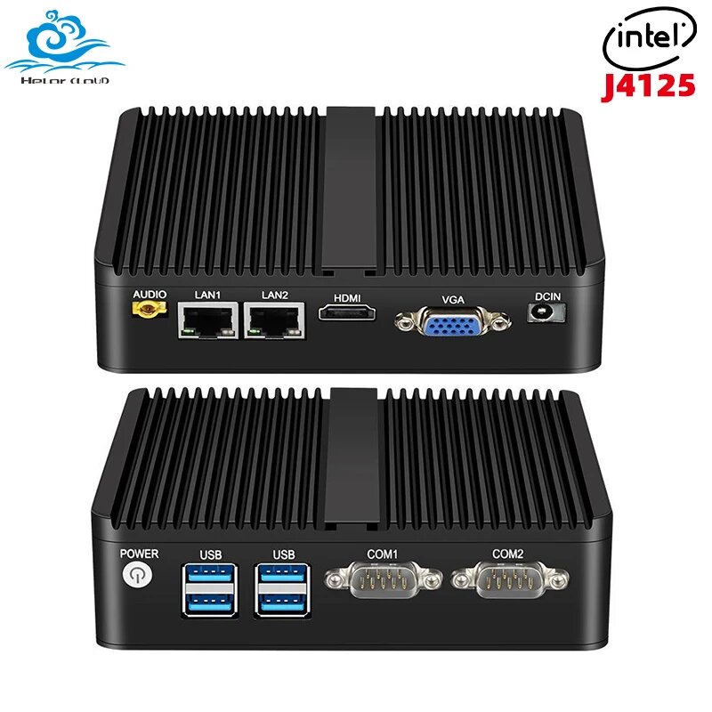 Промышленный мини-ПК Intel Celeron J4125 64 ГБ, Core i5-4200U DDR3, 8G RAM 256G SSD WiFi
