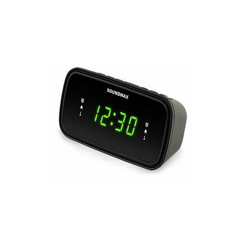 Радиочасы SOUNDMAX SM-1588 черный c зелёным 205900₽