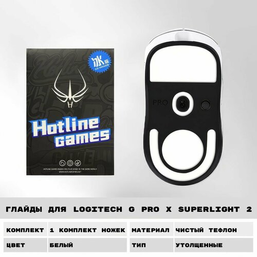 Глайды для мыши PRO X SUPERLIGHT 2, Тефлоновые ножки для G PRO X SUPERLIGHT 2, Hotline Games