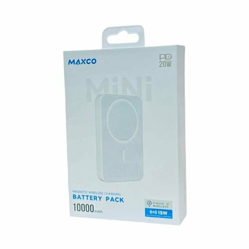 Powerbank с беспроводной зарядкой MagSafe Maxco MPB-P11 10000mAh белый 3490₽