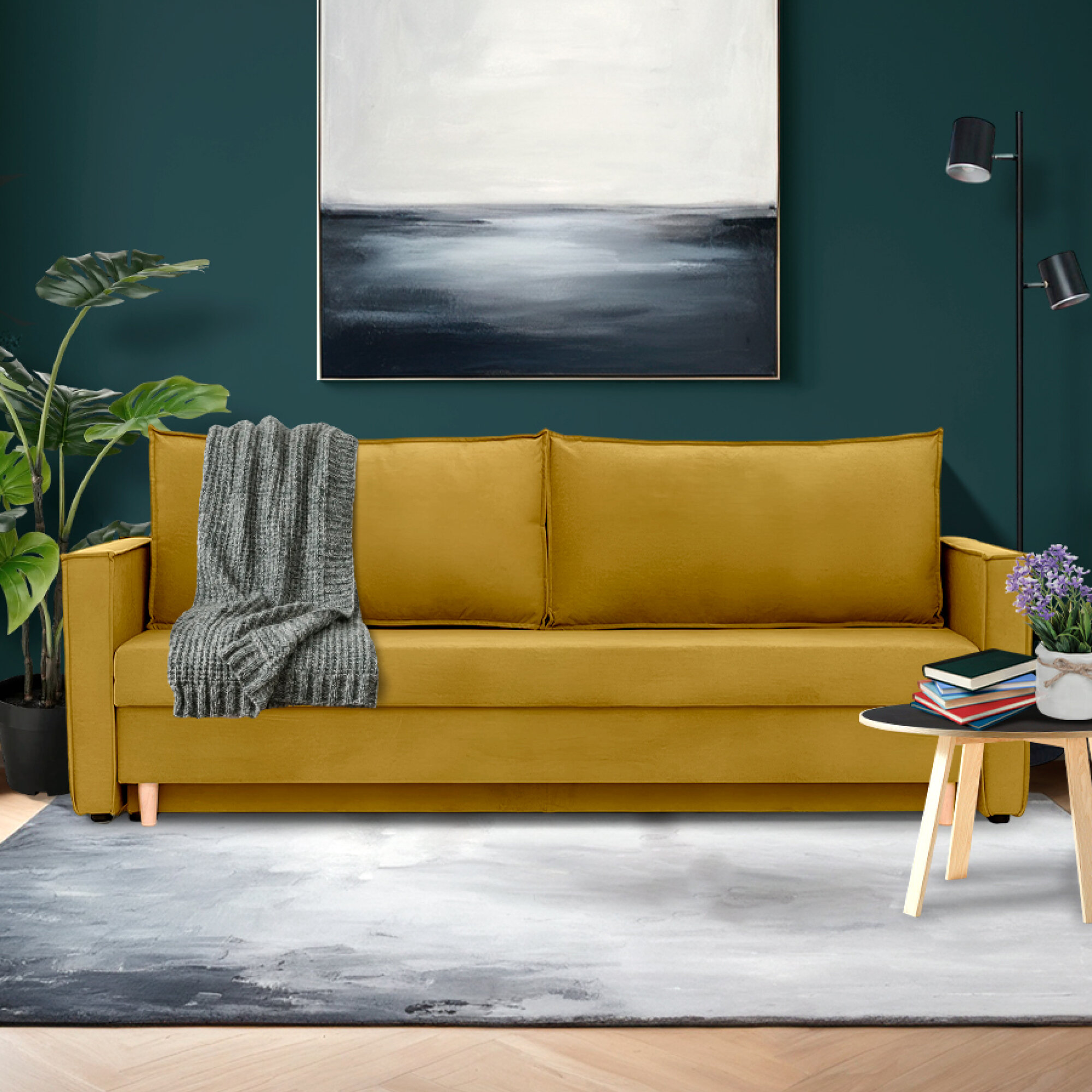 фото Диван - кровать прямой Виго Лайт, механизм еврокнижка, 212 х 77 х 77 см, Серый