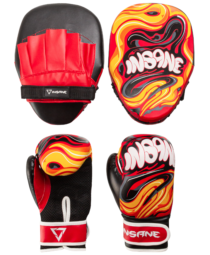 Набор для бокса INSANE TIGER, красный/черный, 23*17*4 см, 6 oz