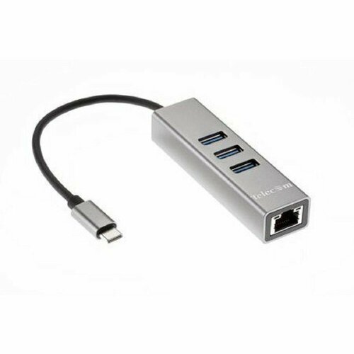 Telecom кабели Переходник USB 3.1 Type-C -->RJ-45 1000Mbps +3 USB3.0, Aluminum Shell, 0.2м