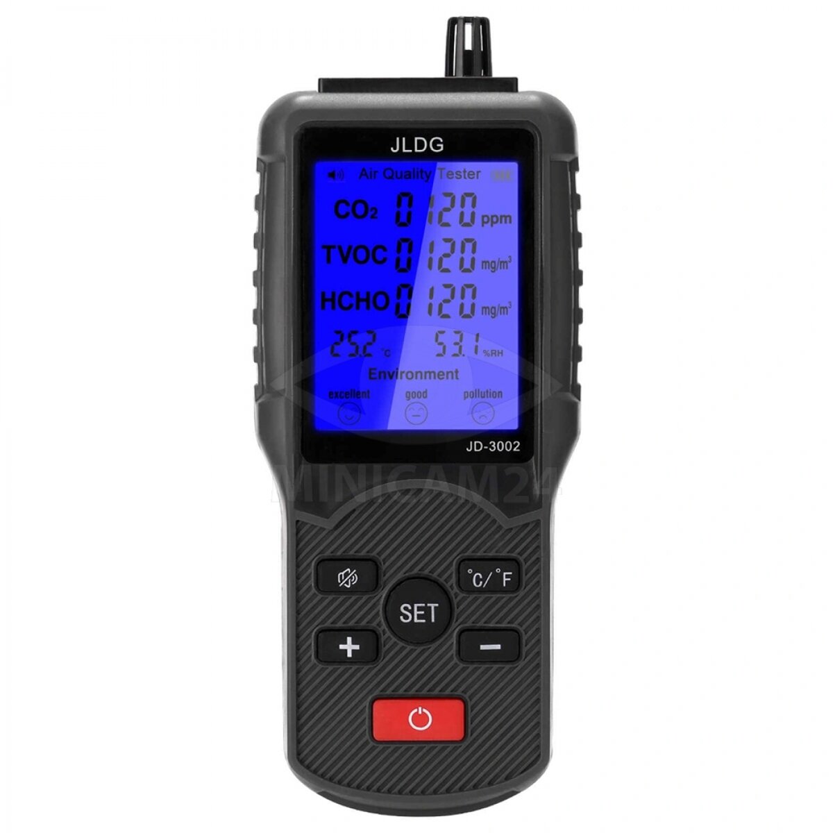 Изображение Анализатор воздуха Svendsen JD-3002, беспроводной, с цветным дисплеем, пластик