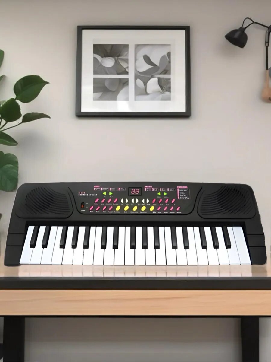 Детское пианино с микрофоном USB, синтезатор детский с клавишами — фото 1