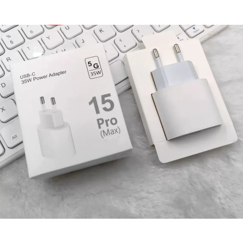Быстрая зарядка 35 W для iPhone 15 и 16, iPad, AirPods/ Зарядное устройство Type-C/Белый