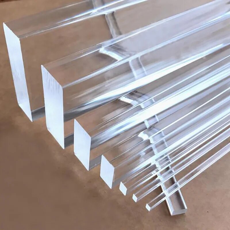 Прозрачный квадратный акриловый стержень Length 100mm 1pc 4x4mm