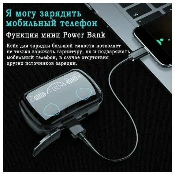 Наушники беспроводные с микрофоном Bluetooth M10 TWS — фото 1