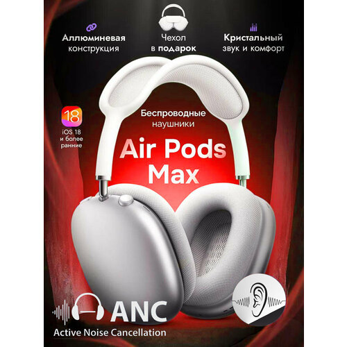 Наушники APods Max беспроводные шумоподавление ANC Bluetooth 50 белые 19790₽