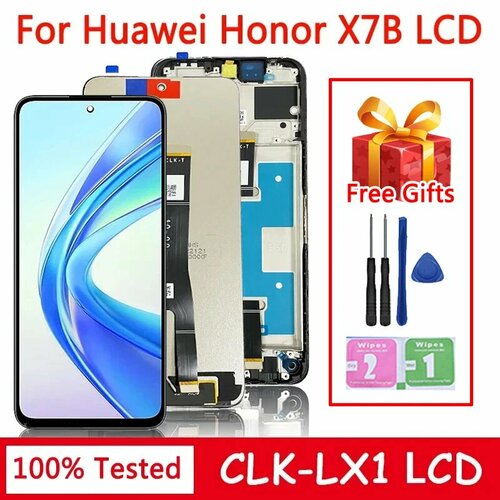 CLK-LX1, CLK-LX2, CLK-LX3 Замена дисплея для Huawei Honor X7b ЖК-дисплей X7B ЖК-дисплей с цифровым преобразователем сенсорного экрана в сборе, Black NO Frame
