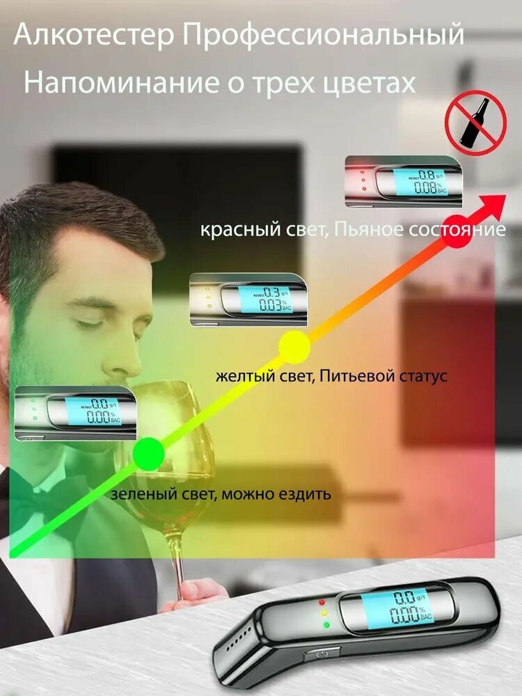 Изображение Сенсор для алкотестера Профессиональный, измерение: 10 сек, погрешность 0.01%, 1 шт.