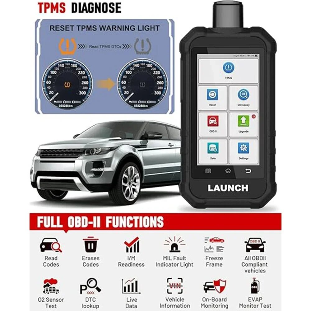 LAUNCH X431 Creader TPMS 5011 V2 Датчик программирования давления в шинах Сканер Поддерживает все 315/433 МГц с 12 сервисными функциями, TPMS 5011 — фото 1
