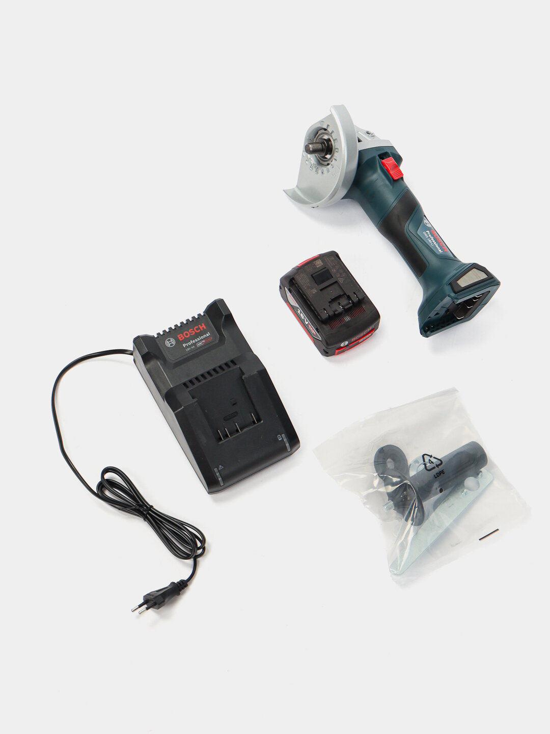 Аккумуляторная болгарка Bosch GWS 180-LI – мобильная УШМ с диском 125 мм, 18В. Угловая шлифовальная машина. — фото 1