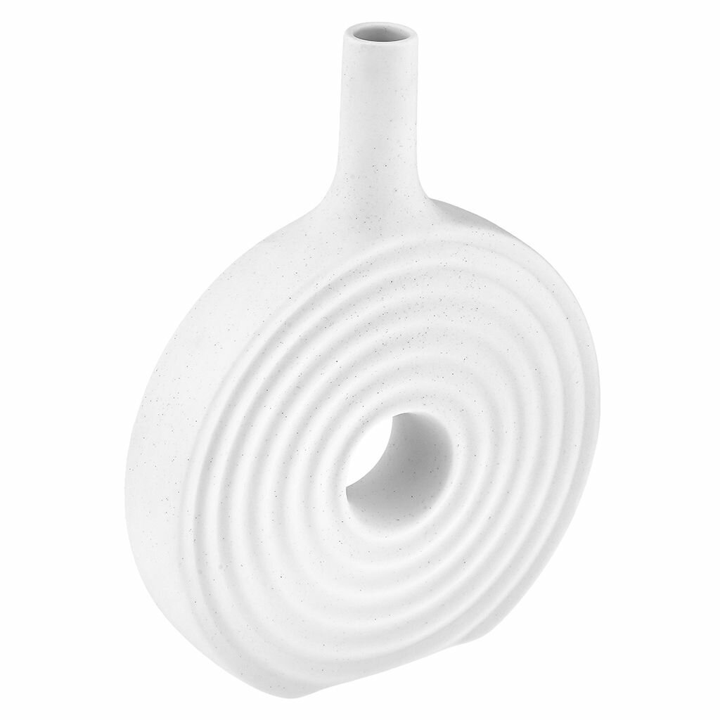 Ваза настольная керамическая "Родос" 1,1л, белый в крапинку, матовая, фактурная глазурь — фото 1