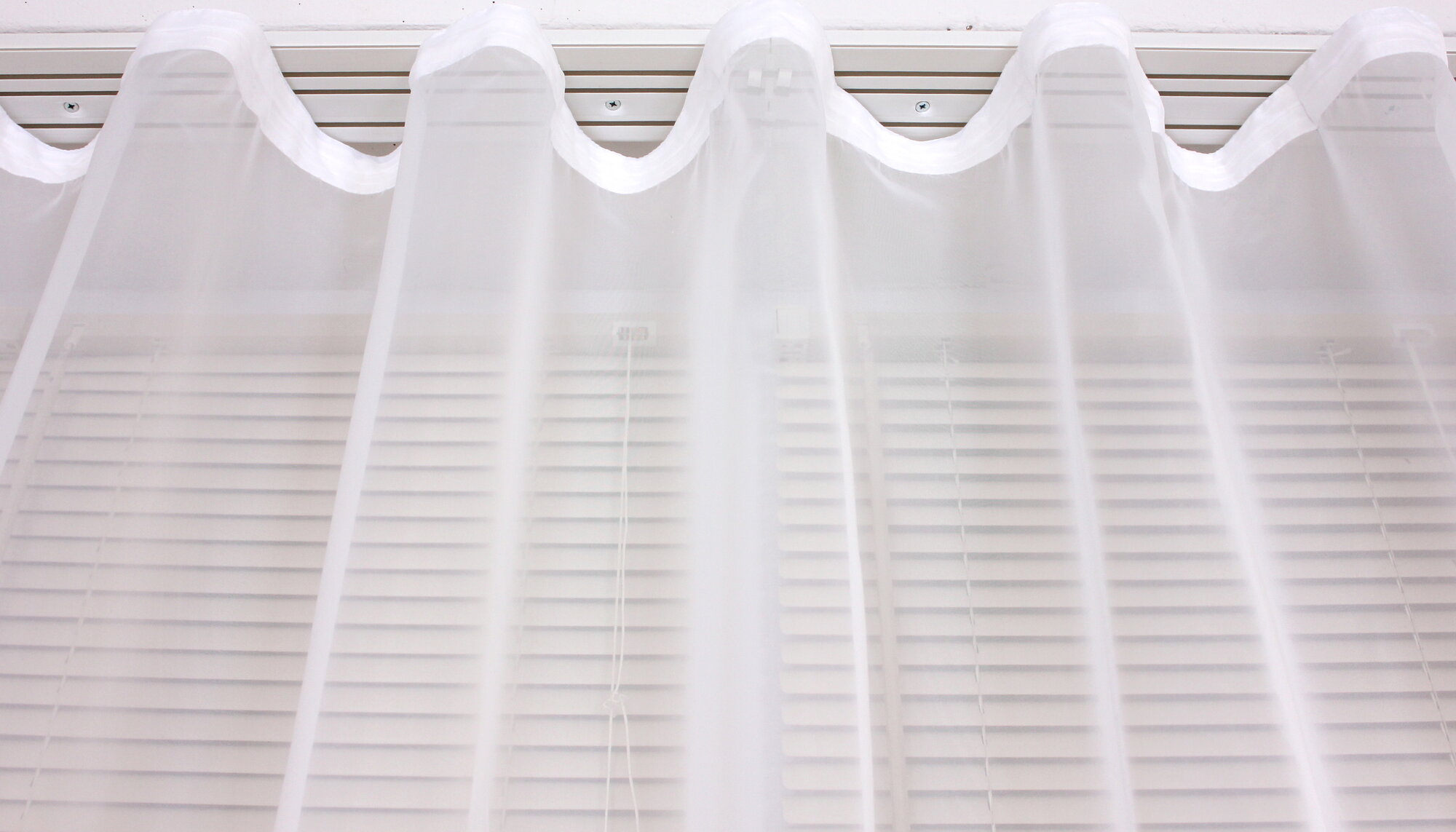 Тюль Декотекс "Маэстро", вуаль, белый, 290x200, крепление шторная лента, — фото 1