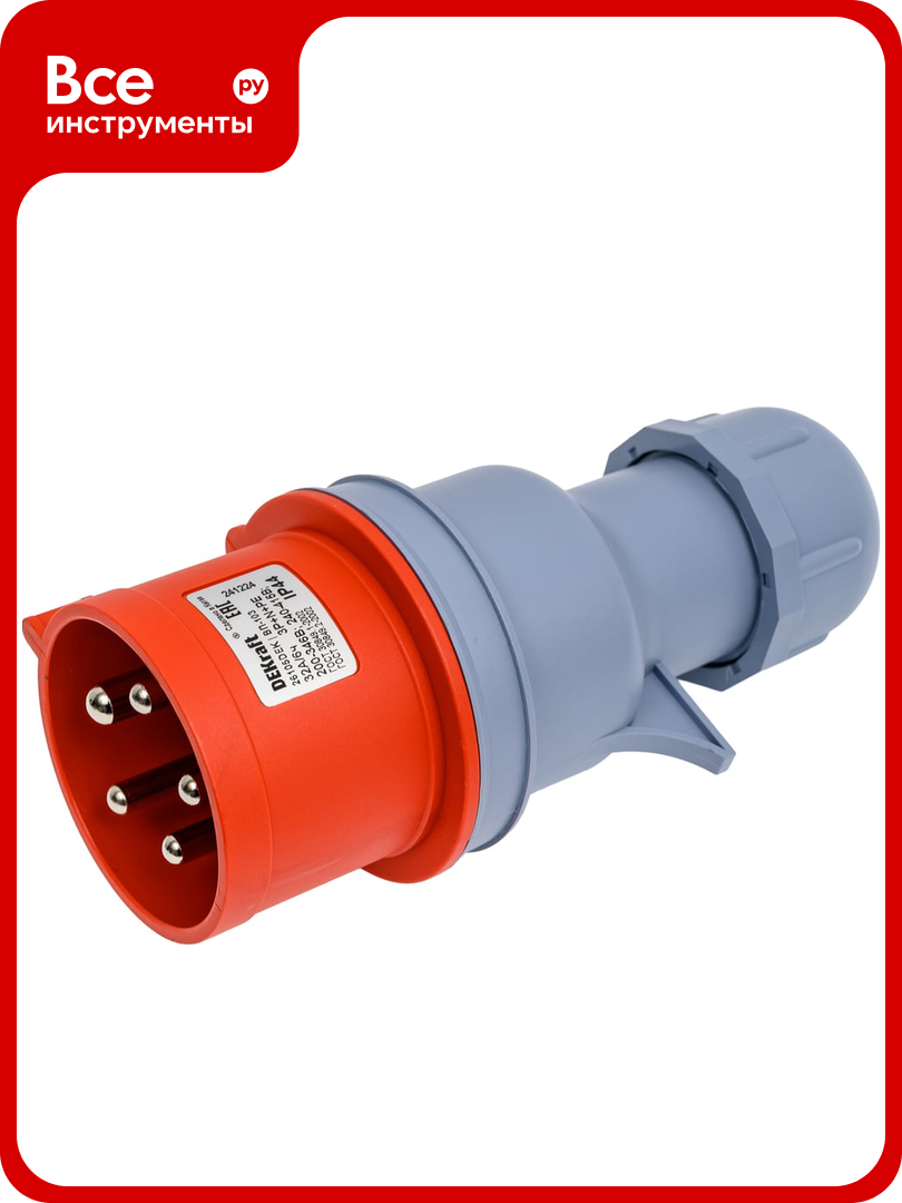 Вилка переносная DEKraft 3Р+РЕ+N 32А 380В IP44 ВП-103 26105DEK