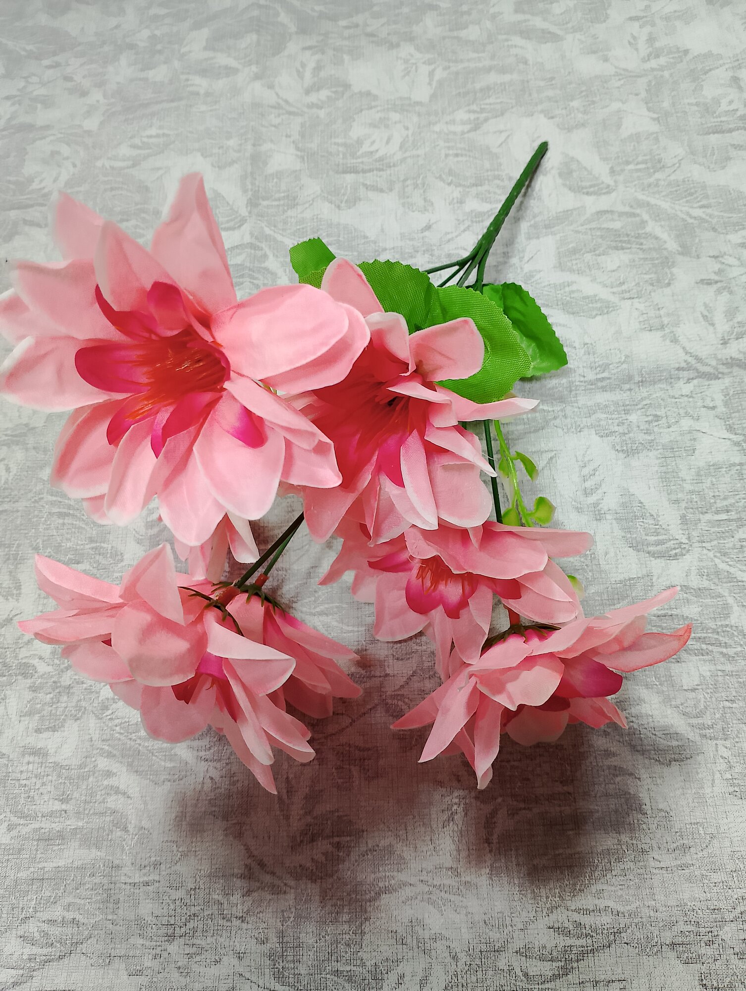 Искусственные цветы Букет Георгинов 35см цвет розовый