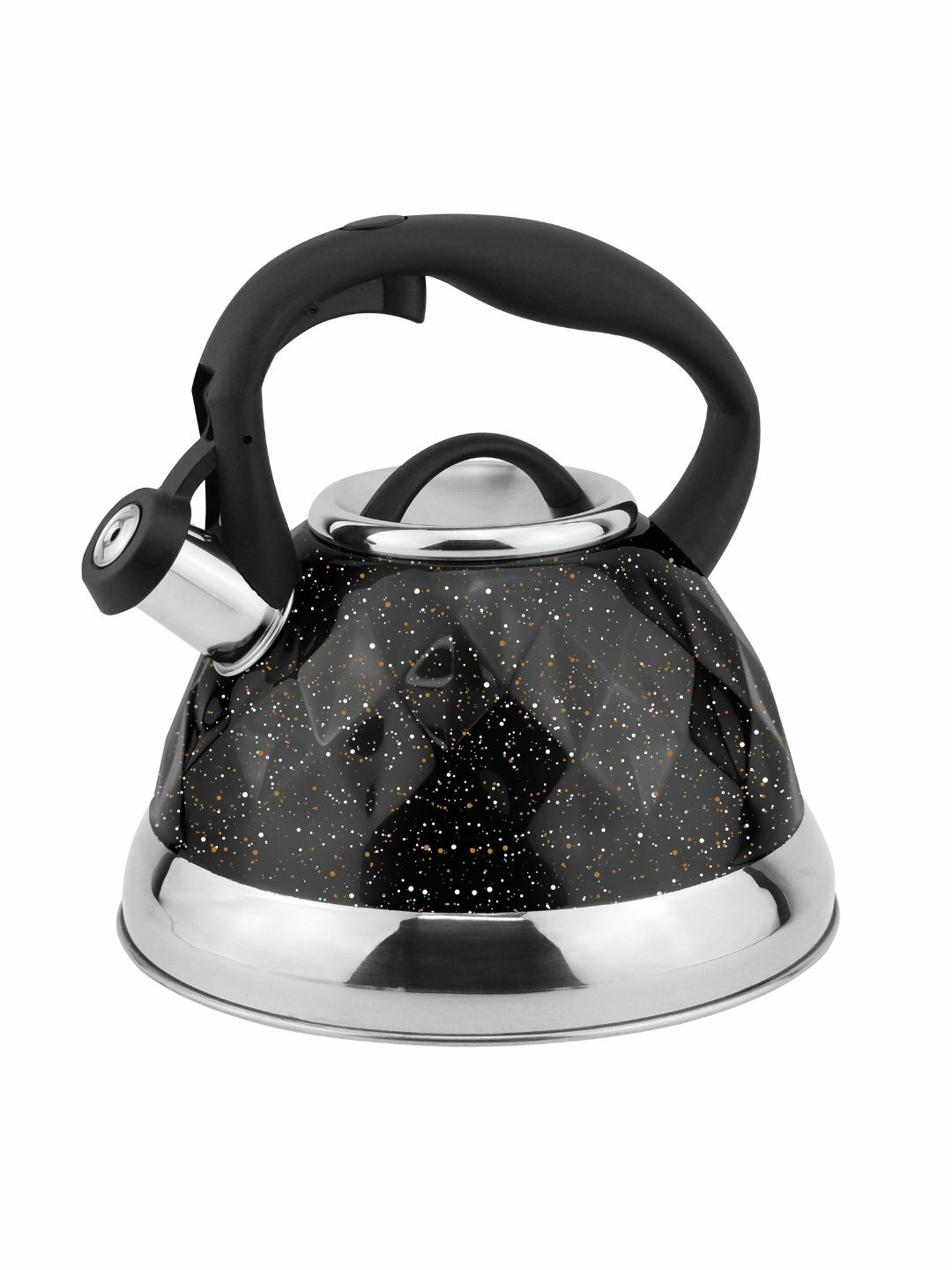 HausRoland чайник из нержавеющей стали со свистком, пластиковая ручка, 3 цвета - Черный