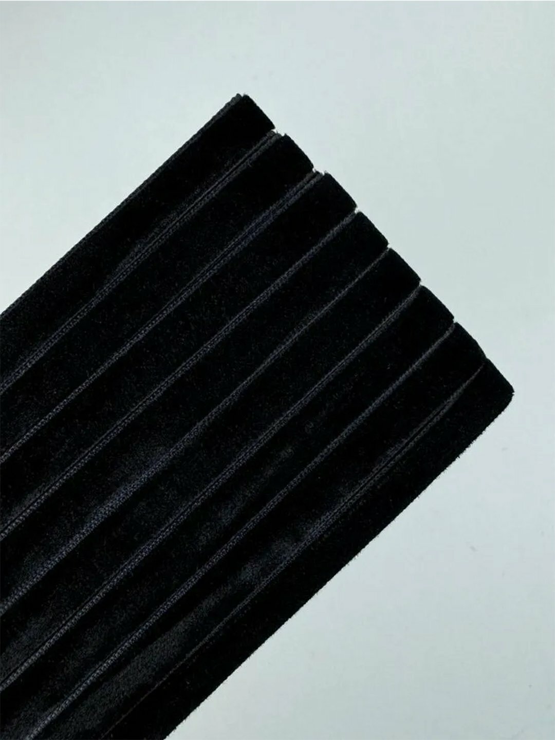 Лента бархатная, с люрексом для упаковки подарков - Черный,3 м,10 мм — фото 1