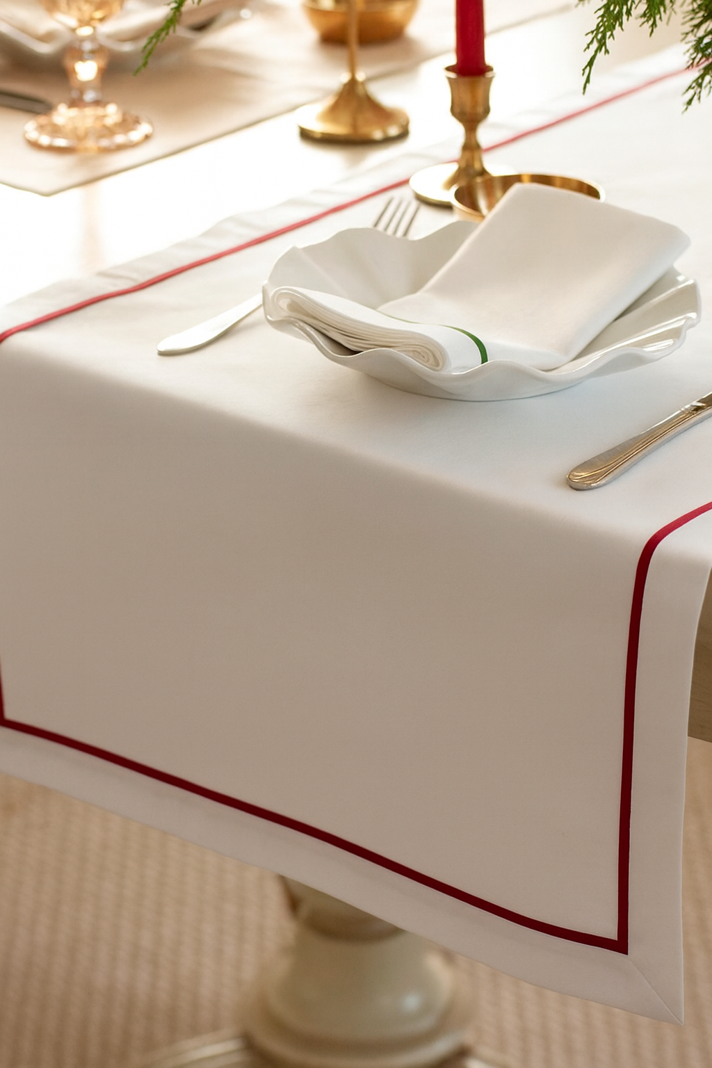 Дорожка(раннер) из 100% льна 150*50см для сервировки стола с кантом