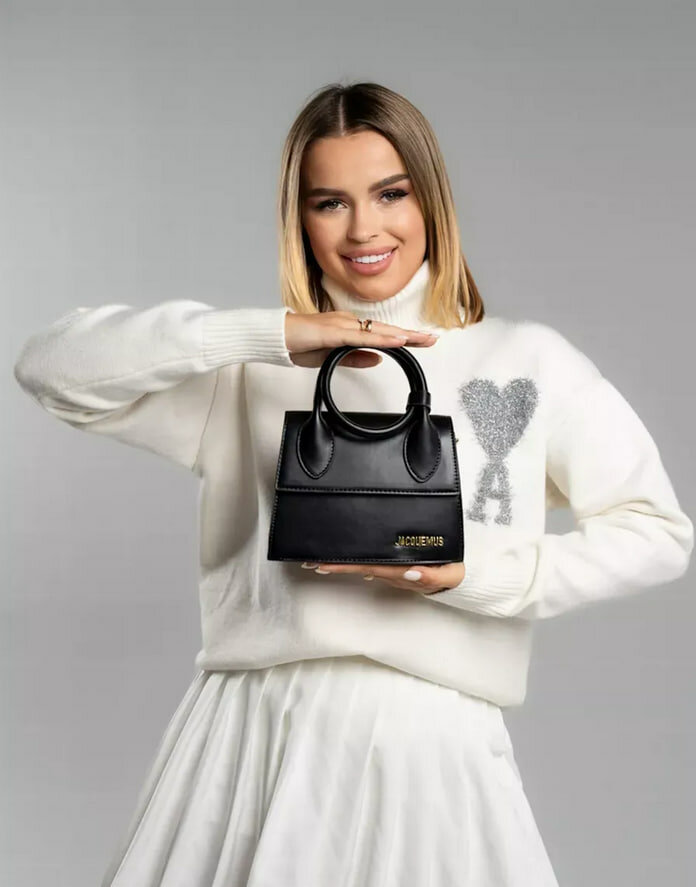 Сумка клатч , фактура гладкая, чeрный — фото 1