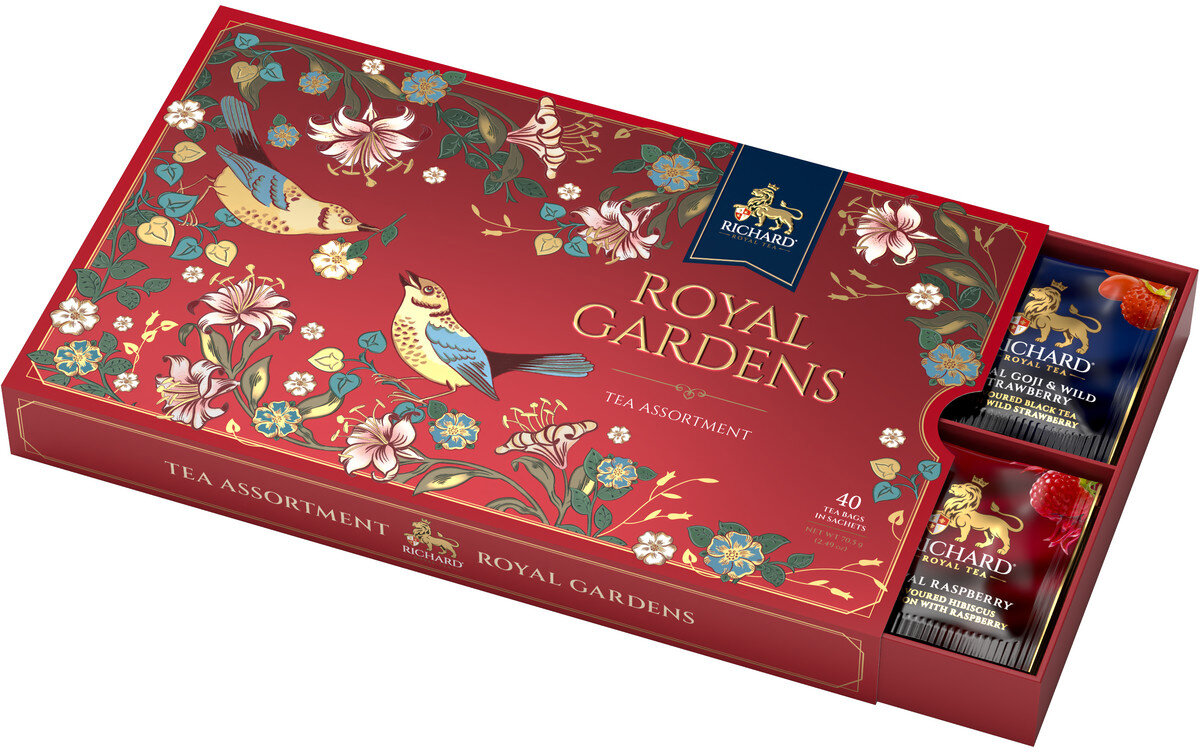 Чай ассорти Richard (Ричард) "ROYAL GARDENS TEA ASSORTMENT. Красный" 40 сашет