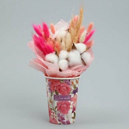 Стакан для цветов Цветы яркие 350 мл10 шт 411₽