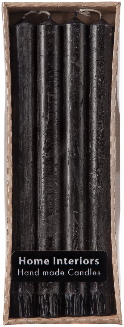 фото Набор свечей столовый Рустик черные 25 см 4 шт.