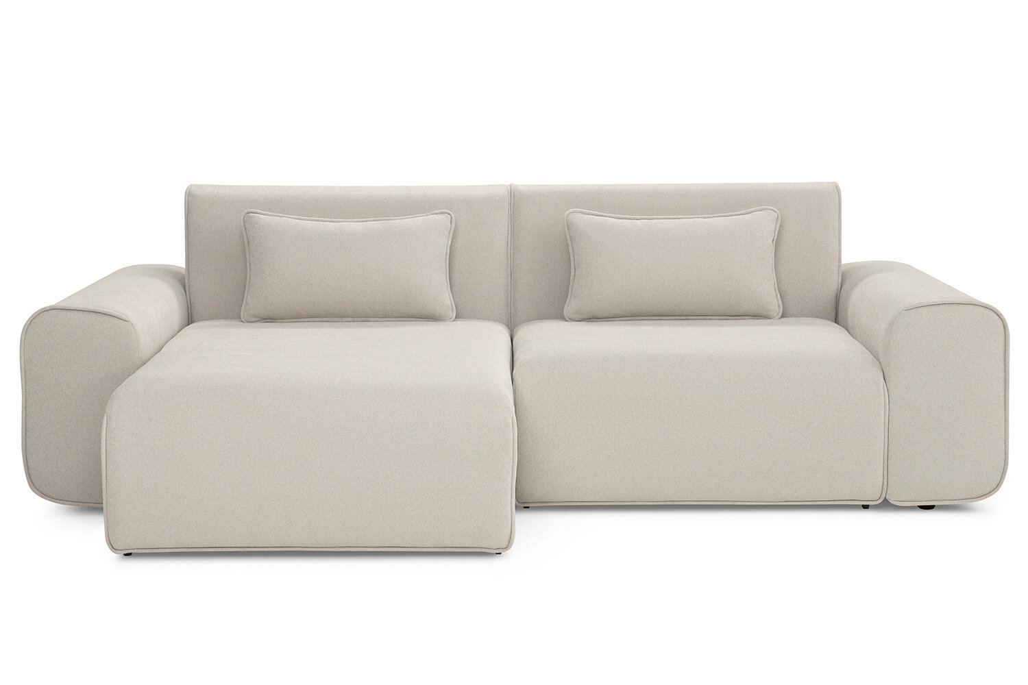 Угловой диван-кровать SOLANA Оливер, букле, 265х86х165, с универсальным углом, цвет светло-бежевый — фото 1